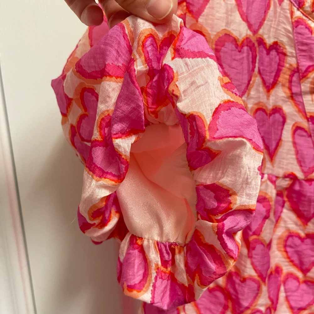 THML Pink Heart Puff Sleeve Blouse - Picture 6 of 11